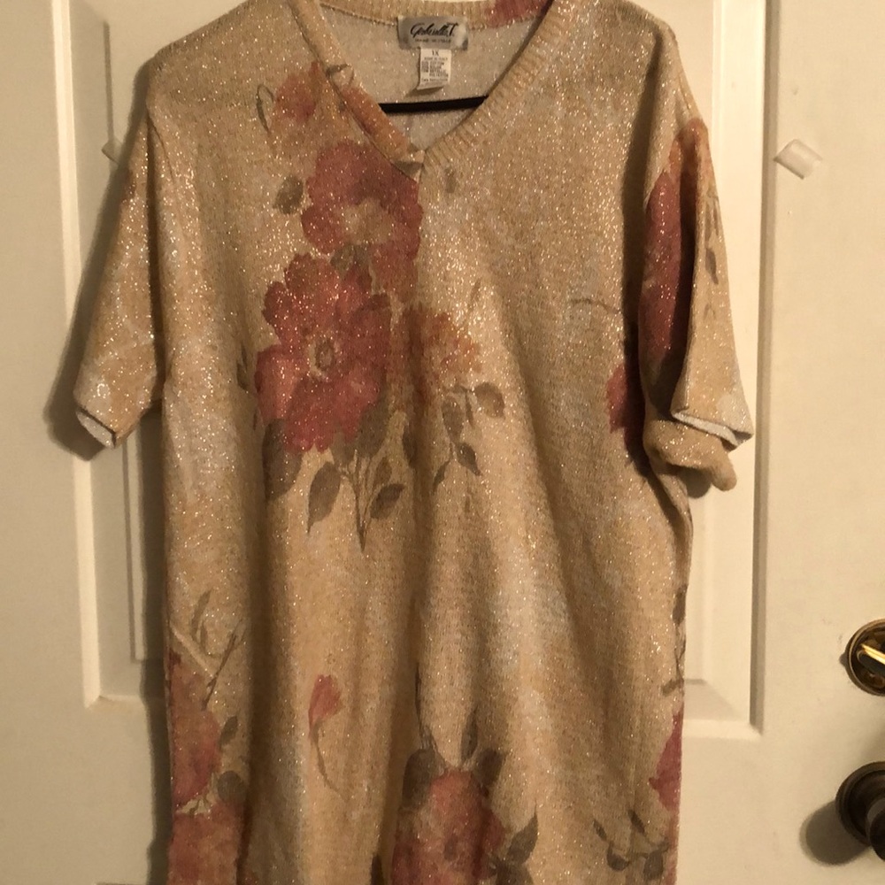 Gabriella T Metallic Floral Tunic